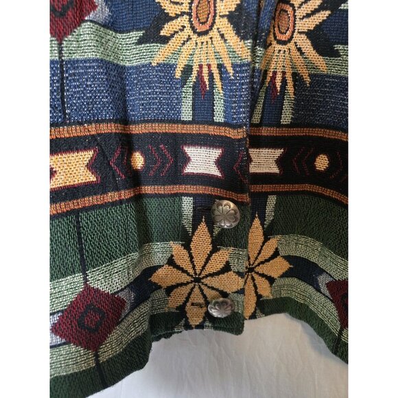 Vintage Painted Pony Southwest Aztec Tapestry Coat Size Small Women’s - Picture 3 of 15
